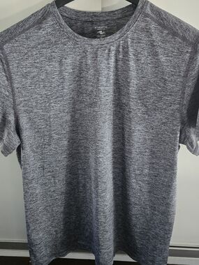 Athletic Works Gray Marled Short Sleeve Performance Tee